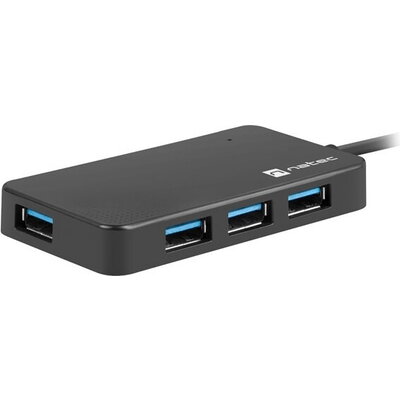 USB хъб Natec usb 3.0 hub silkworm 4-ports black usb-c