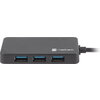 USB хъб Natec usb 3.0 hub silkworm 4-ports black usb-c