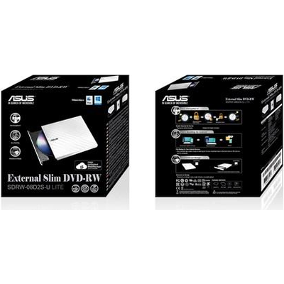 Външно USB оптично устройство ASUS SDRW-08D2S-U LITE, бяло
