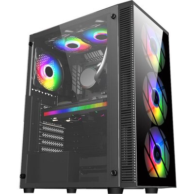 Кутия FSP CMT192 TG ATX Mid Tower, Черна