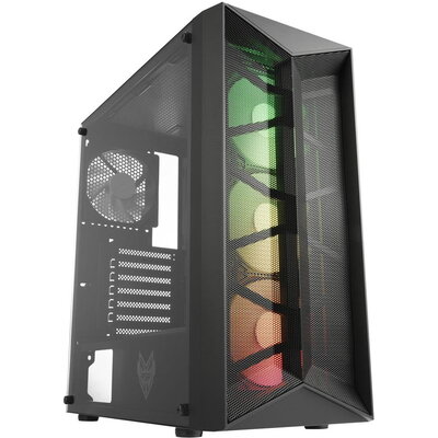 Кутия FSP CMT211A RGB TG Mid-Tower, Черен