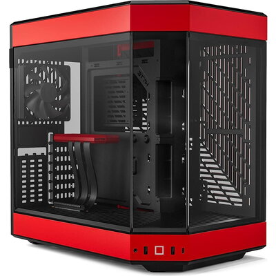 Кутия HYTE Y60 Tempered Glass, Mid-Tower, Черно и Червено