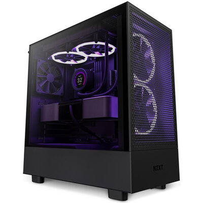 Кутия NZXT H5 Flow Matte Black, Mid-Tower