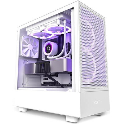 Кутия NZXT H5 Flow Matte White, Mid-Tower