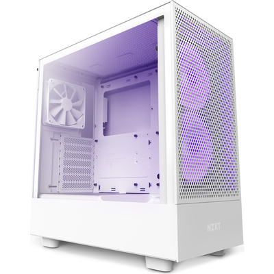 Кутия NZXT H5 Flow RGB Matte White, Mid-Tower