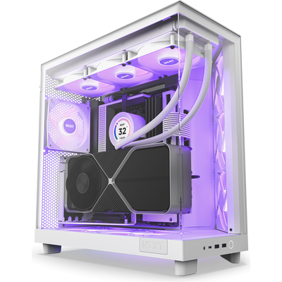 Кутия NZXT H6 Flow RGB Matte White - Middle Tower