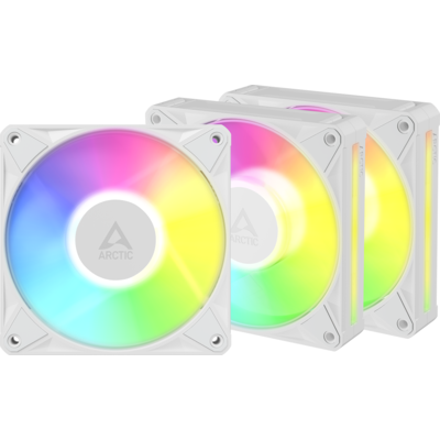 Комплект вентилатори ARCTIC BioniX P12 A-RGB PWM 120mm Daisy Chain - Бял