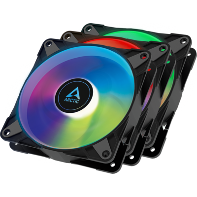 Вентилатори ARCTIC P12 Black, A-RGB, 120mm, 3 Fan комплект