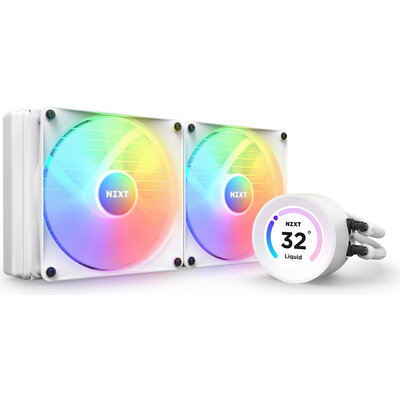 Охладител за процесор NZXT Kraken Elite RGB 280 White, Customizable LCD Display