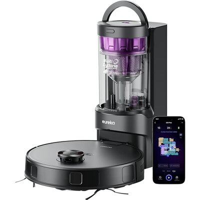 Eureka NERE20PLUSBK Robot Vacuum and Mop Combo 8000Pa Suction Black