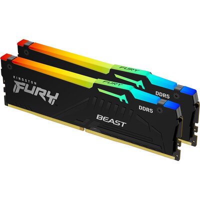Памет Kingston FURY Beast Black RGB 16GB(2x8GB) DDR5 6000MHz CL30, AMD EXPO -KF560C30BBEAK2-16