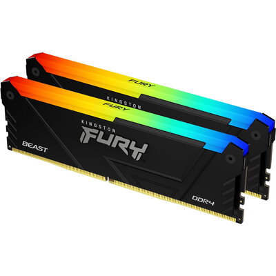 Памет Kingston FURY Beast Black RGB 16GB(2x8GB) DDR4 2666MHz