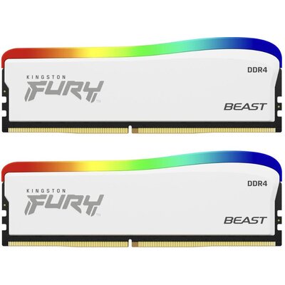 Памет Kingston FURY Beast White RGB 16GB(2x8GB) DDR4 PC4-25600 3200MHz CL16