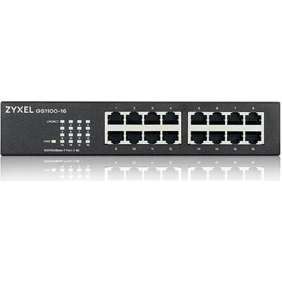 Комутатор ZyXEL GS1100-16v4  Unmanaged + 16 port Gigabit Unmanaged Switch