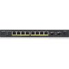 Комутатор ZyXEL GS1100-10HP, 10-port Desktop Gigabit Ethernet switch: 8x Gigabit metal + 2x SFP, 802.3az (Green), PoE 802.3at (H