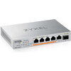 Комутатор ZyXEL XMG-105 5 Ports 2,5G + 1 SFP+, 4 ports 70W total PoE++ Desktop MultiGig unmanaged Switch