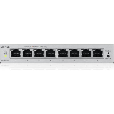 Комутатор ZyXEL GS1200-8 v3, 8 Port Gigabit webmanaged Desktop Switch