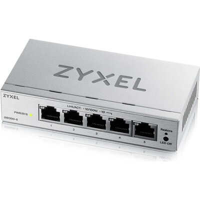 Комутатор ZyXEL GS1200-5 v3, 5 Port Gigabit webmanaged Desktop Switch