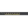 Комутатор ZyXEL GS1900-8HP, 8-port GbE L2 PoE Smart Switch, 802.3at, desktop, fanless, 70 Watt