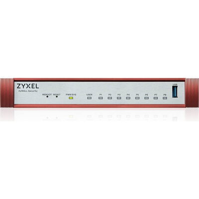 Защитна стена Zyxel USG FLEX 100 H, 8 Gigabit user-definable ports, 1*USB with 1 YR Gold Security Pack