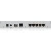 Защитна стена ZyXEL USG20-VPN Firewall, 10x VPN (IPSec/L2TP), up to 15 SSL (5 included), 1x WAN, 1x SFP, 4x LAN/DMZ, 1x USB port