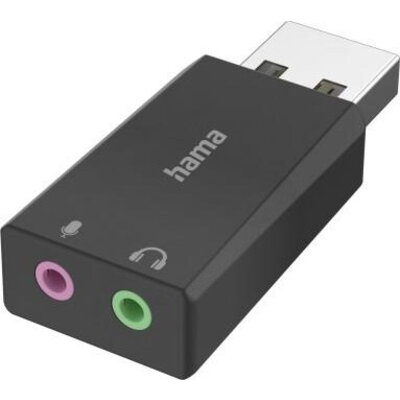 HAMA Външна звукова карта USB-А, 2 x 3.5 mm аудио жак, стерео