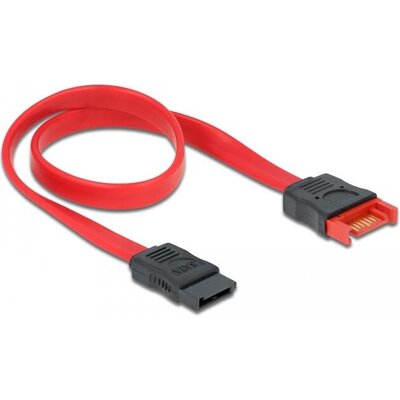 Интерфейсен кабел SATA III Delock 83954, удължителен. 0.50 m, червен