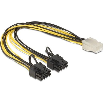 Кабел DeLock PCI Express power 6 pin женско > 2 x 8 pin мъжко, 30 cm