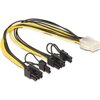 Кабел DeLock PCI Express power 6 pin женско > 2 x 8 pin мъжко, 30 cm