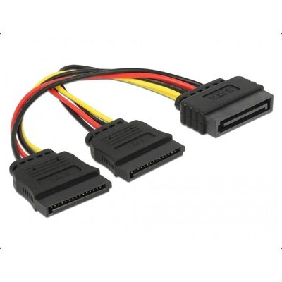 Кабел DeLock Power SATA 15 pin към 2 x SATA HDD, 15 cm