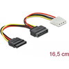 Кабел DeLock SATA 15 pin мъжко към Molex 4 pin женско + SATA 15 pin женско