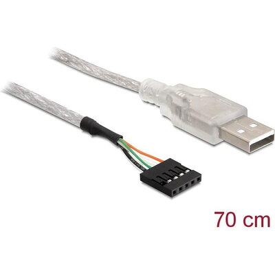 Кабел DeLock USB 2.0-A - pin header, 70 cm