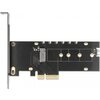 Карта за разширение на слотове Delock 89013, PCI Express x4 към 1 x internal NVMe M.2 Key M, RGB LED, Low Profile