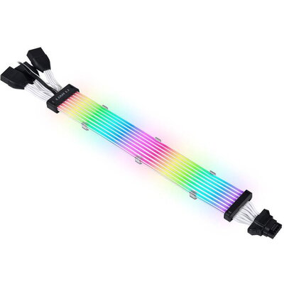 Удължителен RGB кабел Lian-Li Strimer Plus V2, 16-Pin 12VHPWR към 3x8-Pin за RTX 40-та серия, 108 LED