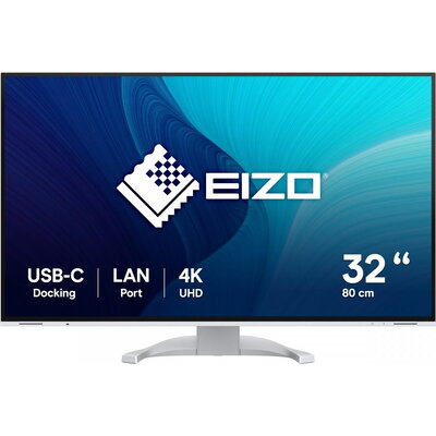 Монитор EIZO FlexScan EV3240X - 32" inch 4K IPS, HDMI, DisplayPort, USB-C, Бял