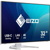 Монитор EIZO FlexScan EV3240X - 32" inch 4K IPS, HDMI, DisplayPort, USB-C, Бял