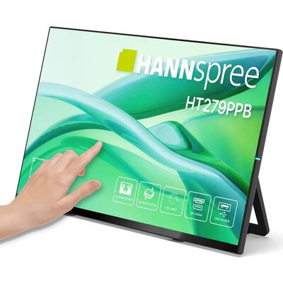 Тъч монитор HANNSPREE HT279PPB, LED, 27 inch, Wide, Full HD, HDMI, DP, Черен