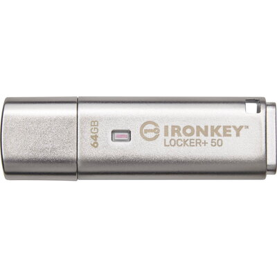 USB памет KINGSTON IronKey Locker+ 50 - 64GB XTS-AES 256-bit