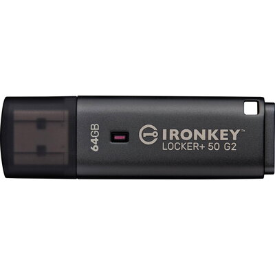USB памет KINGSTON IronKey Locker+ 50 G2 - 64GB, XTS-AES 256-bit