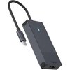 4-портов хъб Rapoo UCM-2001, 4 в1, 2 x USB-A, 1 x  USB-C, 1 x HDMI, Черен