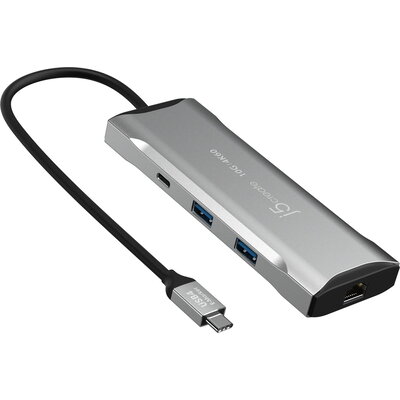 8-портов хъб j5create Mini Dock JCD393, USB-C E-Mark, USB, HDMI, Ethernet, SD, microSD