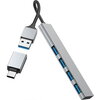 HAMA USB хъб, 4 порта, USB 3.2 Gen 1, 5 Gbit/s, ултратънък, вкл. USB-C адаптер