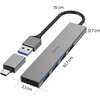 HAMA USB хъб, 4 порта, USB 3.2 Gen 1, 5 Gbit/s, ултратънък, вкл. USB-C адаптер