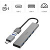 HAMA USB хъб, 4 порта, USB 3.2 Gen 1, 5 Gbit/s, ултратънък, вкл. USB-C адаптер