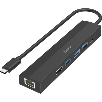 HAMA USB-C хъб, мултипорт, 6 порта, 3 x USB-A, USB-C, HDMI™, LAN/Ethernet