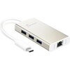 Хъб 3-портов J5create JCH471, USB-C 3.1, USB-A 3.0, Gigabit Ethernet