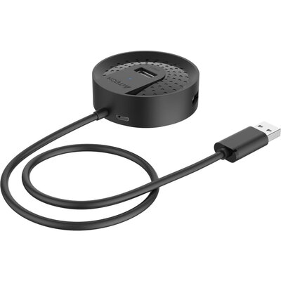 USB хъб A4tech HUB-20, 4 портов, USB 2.0, 480 Mbit/s, Черен