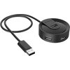 USB хъб A4tech HUB-20, 4 портов, USB 2.0, 480 Mbit/s, Черен