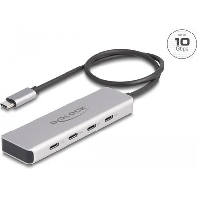 USB хъб Delock 64231, USB-C - 4 x USB-C, 10 Gbps