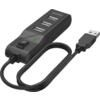 USB хъб HAMA, С бутон вкл./изкл., USB 2.0, 1:4, 480 Mbit/s, черен